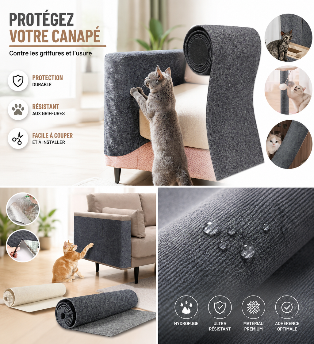 Film adhésif anti-griffures GriffProtect pour chat