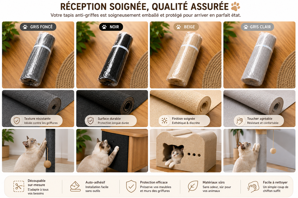 GriffProtect, film anti-griffures pour canapé, mur et porte